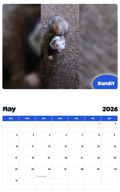 2026 - 2027 Bandit - Pawidols Pet Calendar