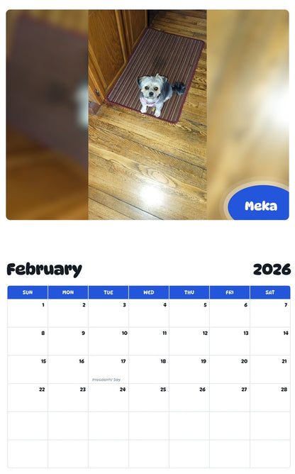 October 2025 - September 2026 Meka - Pawidols Pet Calendar