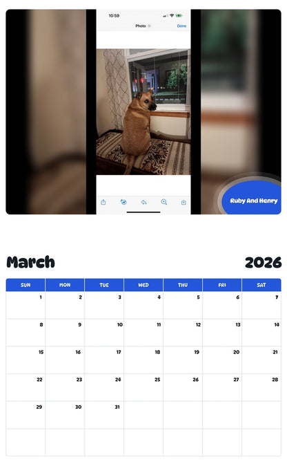 November 2025 - October 2026 Ruby And Henry - Pawidols Pet Calendar