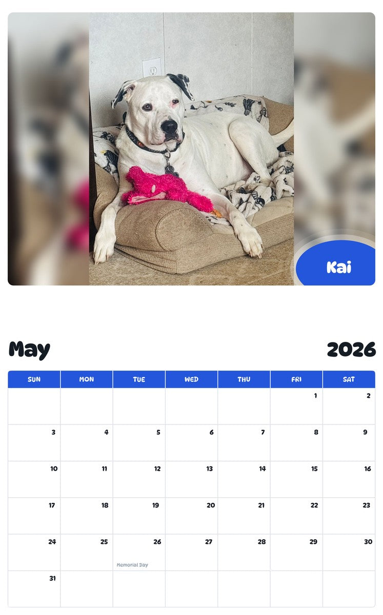 2026 - 2027 Kai - Pawidols Pet Calendar