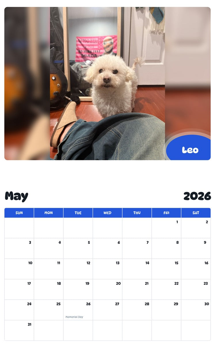 2026 - 2027 Leo - Pawidols Pet Calendar
