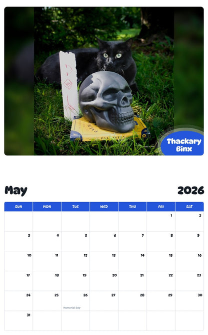 2026 - 2027 Thackary Binx - Pawidols Pet Calendar