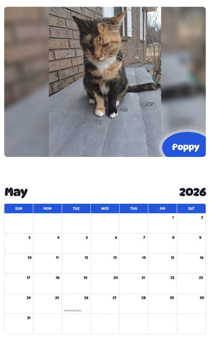 2026 - 2027 Poppy - Pawidols Pet Calendar