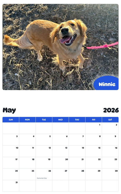 2026 - 2027 Winnie - Pawidols Pet Calendar