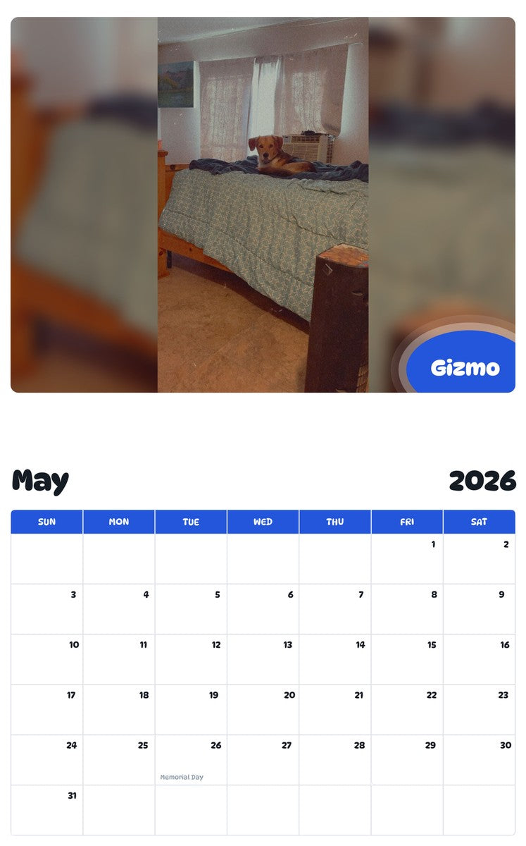 2026 - 2027 Gizmo - Pawidols Pet Calendar