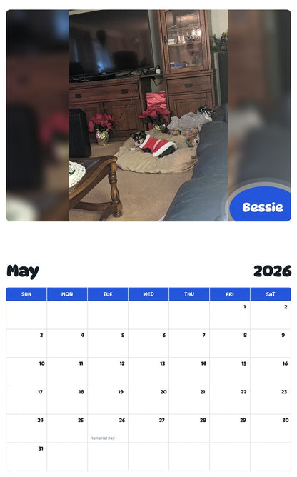 2026 - 2027 Bessie - Pawidols Pet Calendar