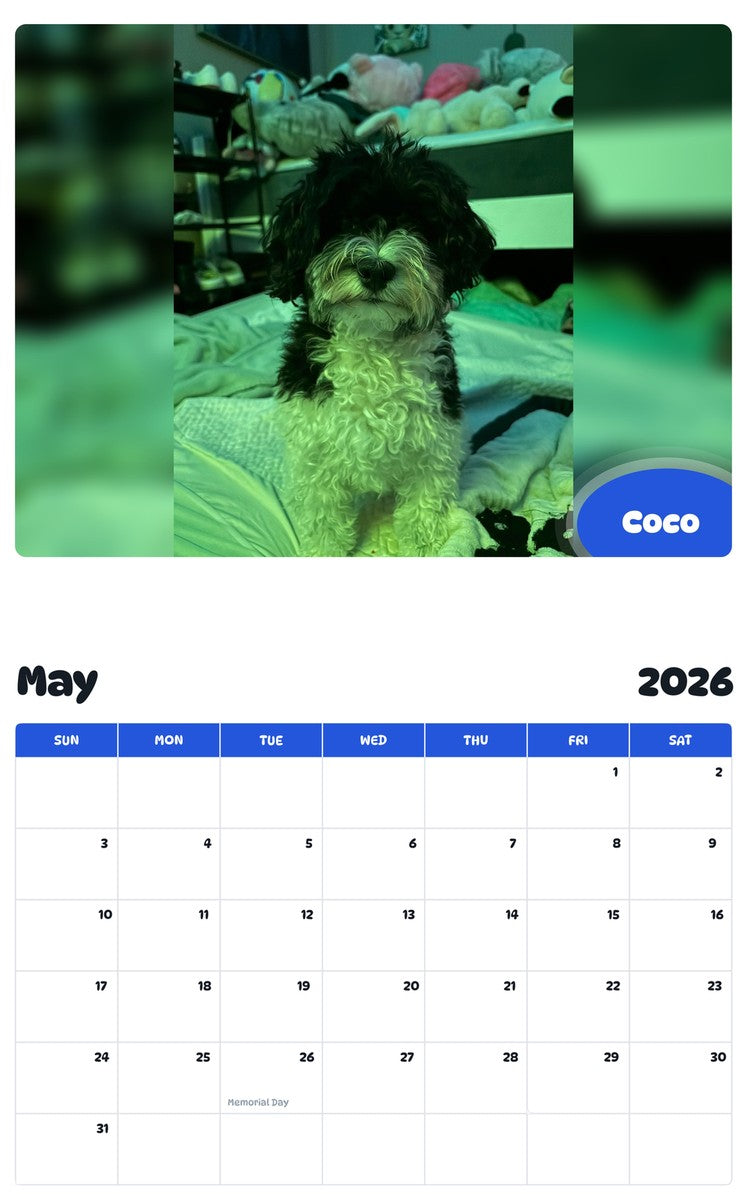 2026 - 2027 Coco - Pawidols Pet Calendar