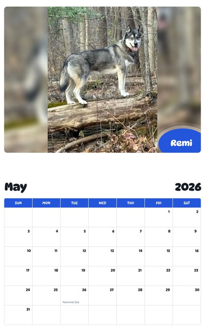 2026 - 2027 Remi - Pawidols Pet Calendar