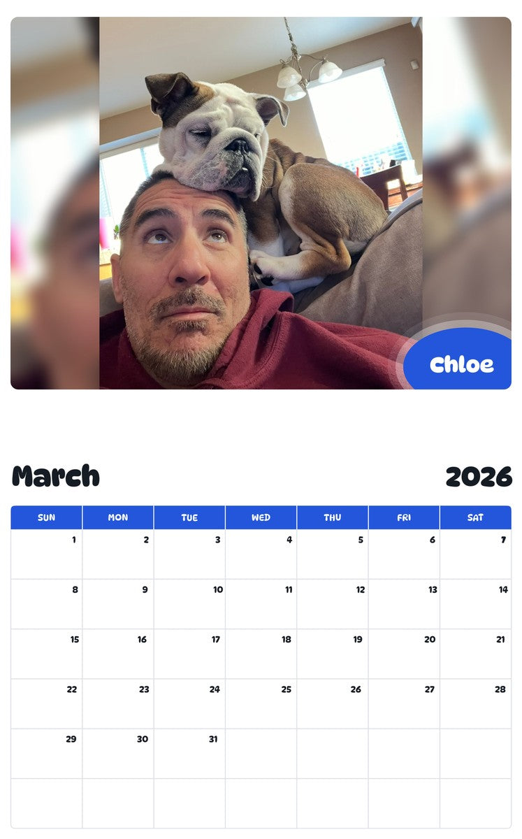 November 2025 - October 2026 Chloe - Pawidols Pet Calendar