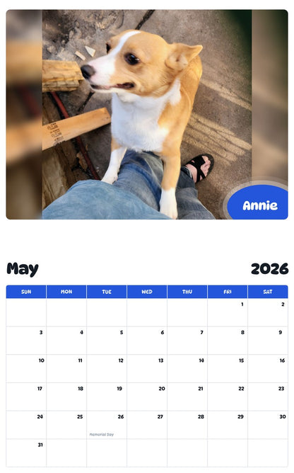 2026 - 2027 Annie - Pawidols Pet Calendar