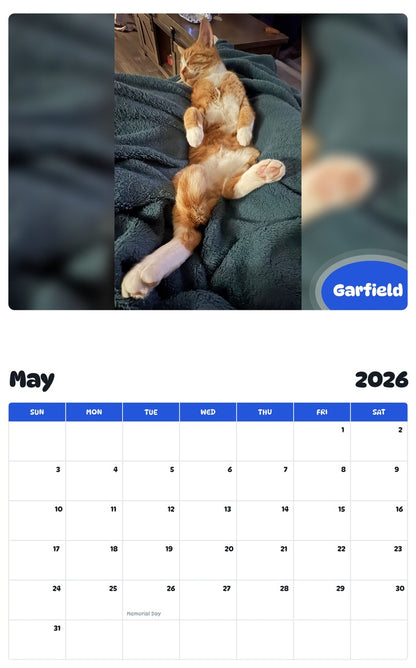 2026 - 2027 Garfield - Pawidols Pet Calendar