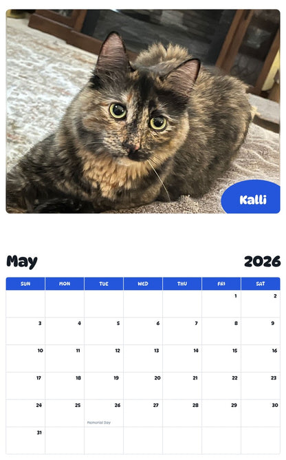 2026 - 2027 Kalli - Pawidols Pet Calendar