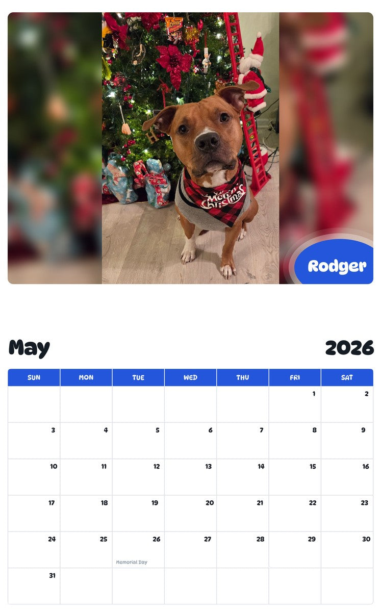 2026 - 2027 Rodger - Pawidols Pet Calendar