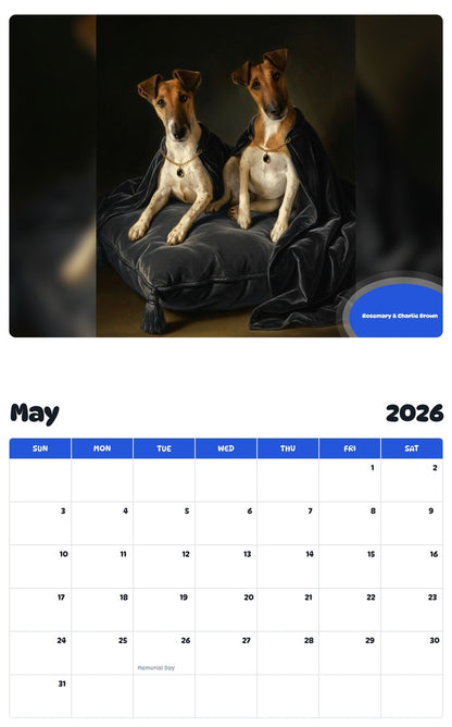2026 - 2027 Rosemary & Charlie Brown - Pawidols Pet Calendar
