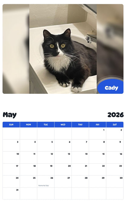 2026 - 2027 Cady - Pawidols Pet Calendar