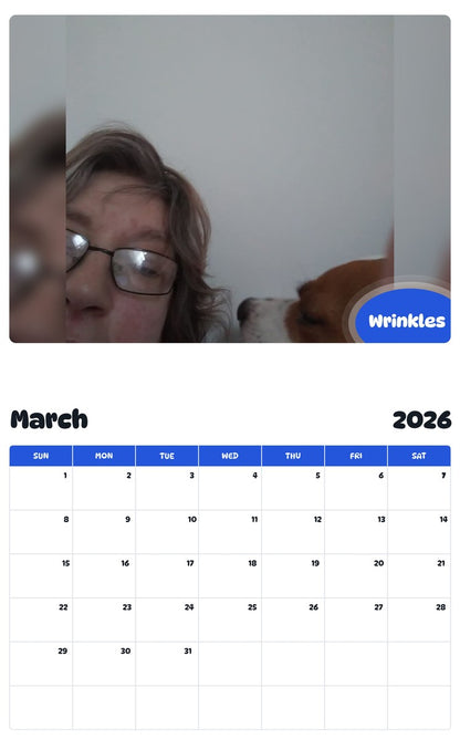 November 2025 - October 2026 Wrinkles - Pawidols Pet Calendar