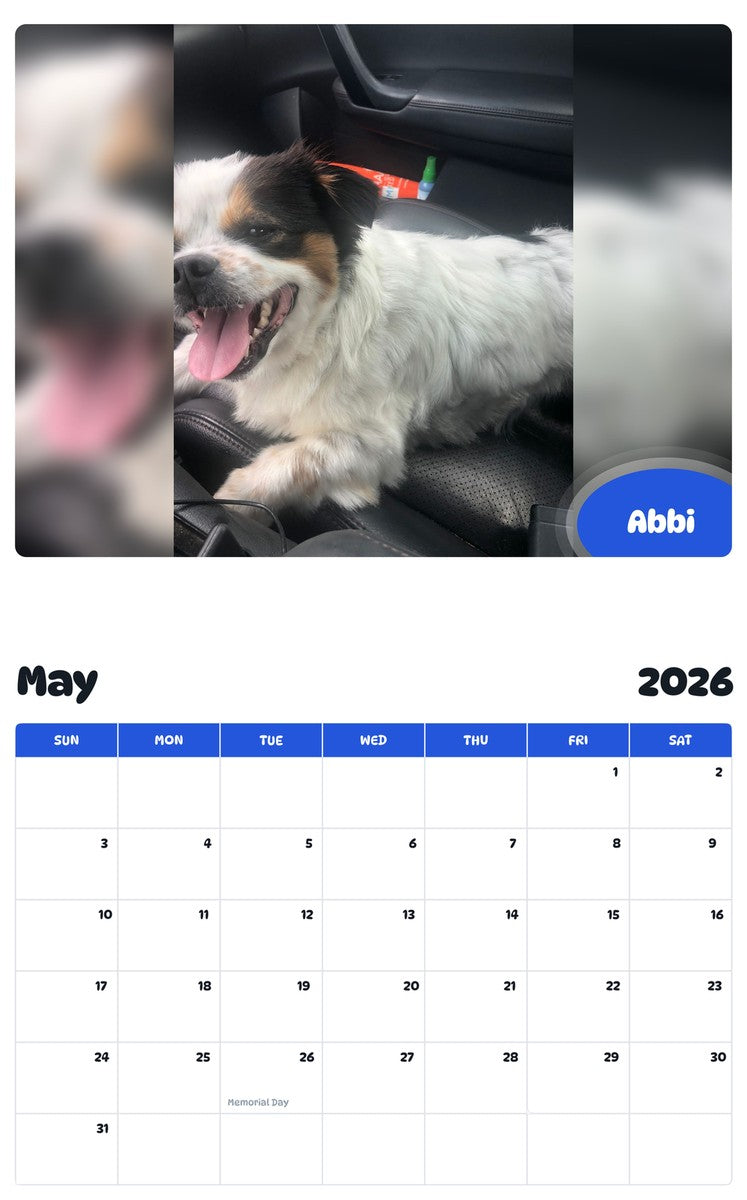 2026 - 2027 Abbi - Pawidols Pet Calendar