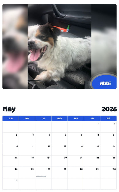 2026 - 2027 Abbi - Pawidols Pet Calendar
