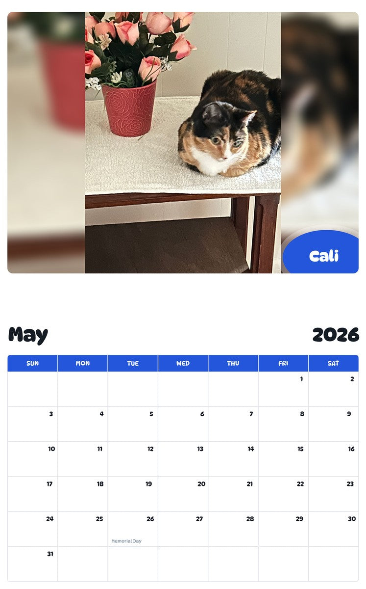2026 - 2027 Cali - Pawidols Pet Calendar