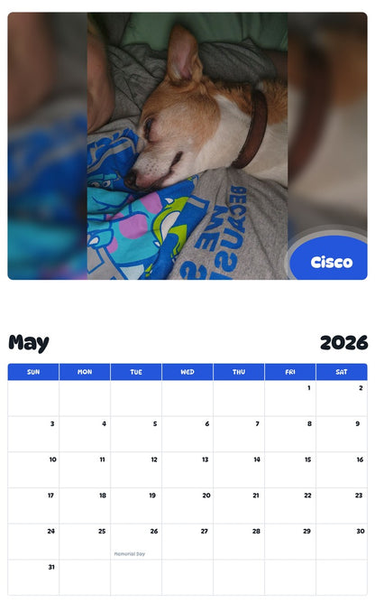 2026 - 2027 Cisco - Pawidols Pet Calendar