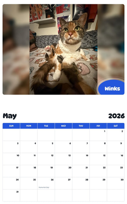 2026 - 2027 Winks - Pawidols Pet Calendar