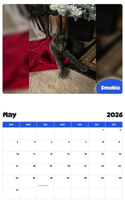 2026 - 2027 Smokie - Pawidols Pet Calendar