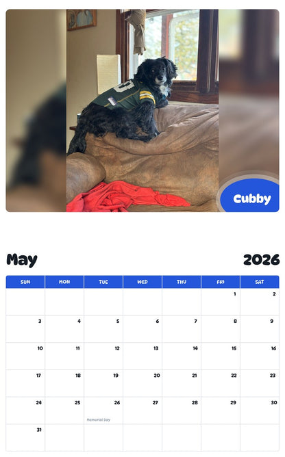2026 - 2027 Cubby - Pawidols Pet Calendar