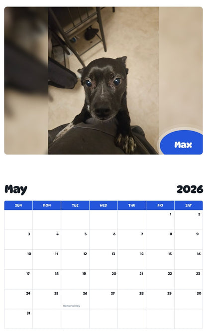 2026 - 2027 Max - Pawidols Pet Calendar