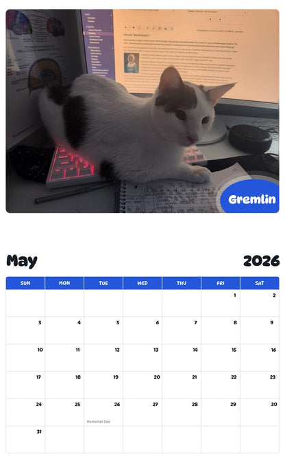 2026 - 2027 Gremlin - Pawidols Pet Calendar