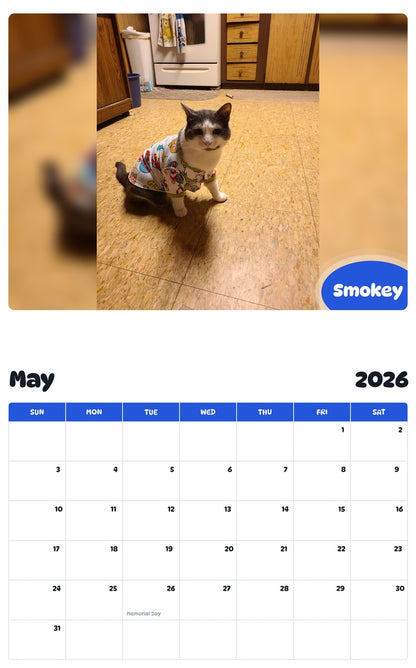 2026 - 2027 Smokey - Pawidols Pet Calendar