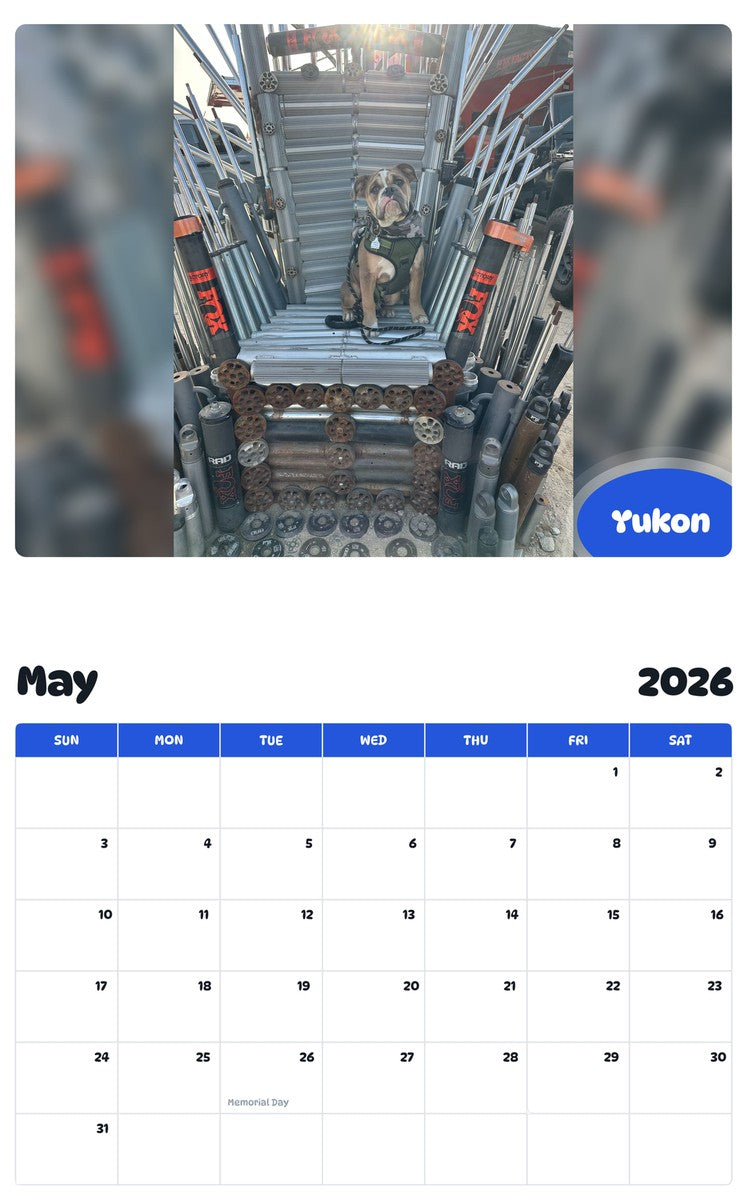 2026 - 2027 Yukon - Pawidols Pet Calendar