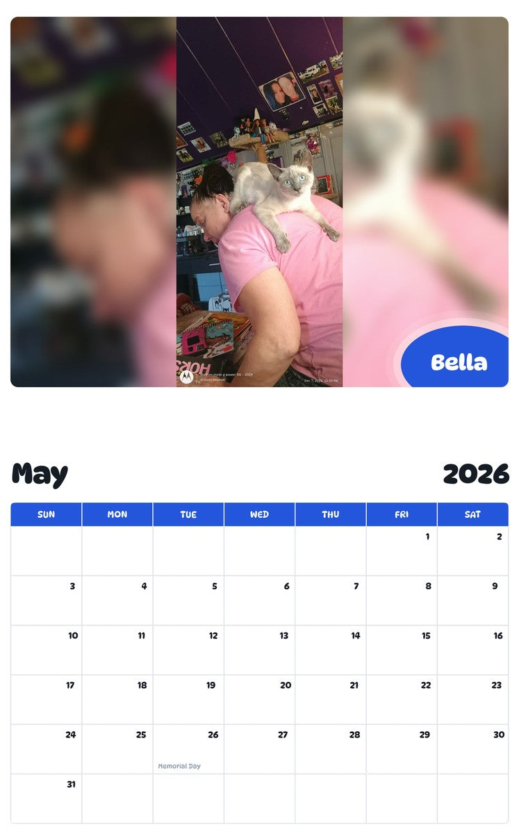 2026 - 2027 Bella - Pawidols Pet Calendar
