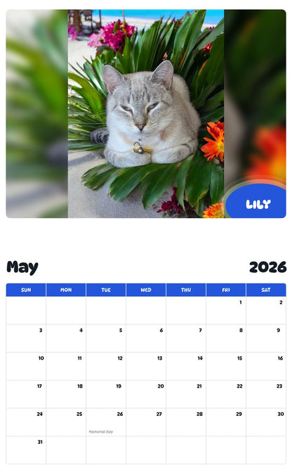 2026 - 2027 LILY - Pawidols Pet Calendar
