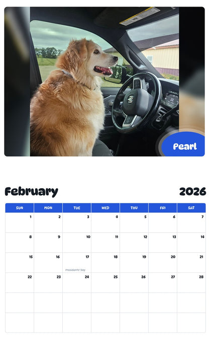 October 2025 - September 2026 Pearl - Pawidols Pet Calendar