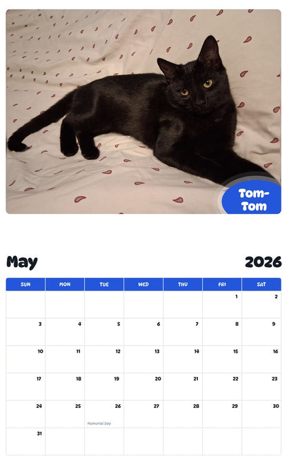 2026 - 2027 Tom-Tom - Pawidols Pet Calendar