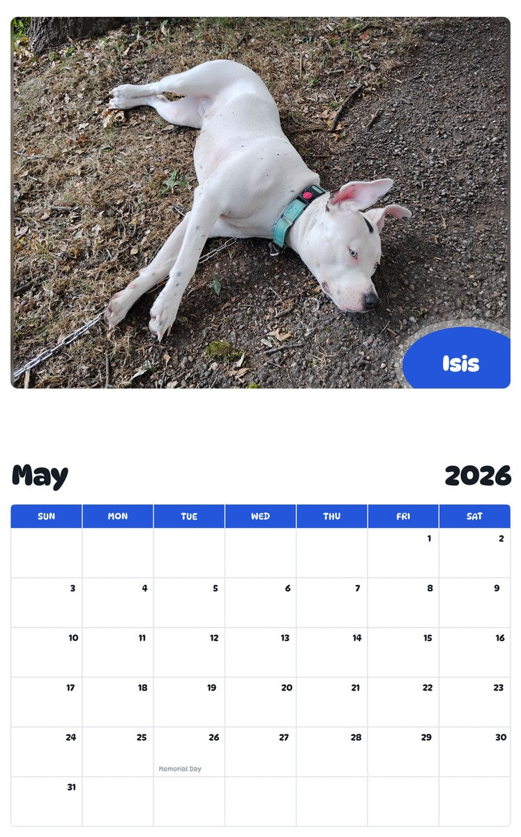 2026 - 2027 Isis - Pawidols Pet Calendar