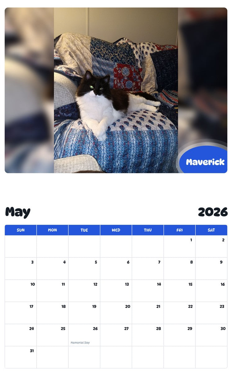 2026 - 2027 Maverick - Pawidols Pet Calendar