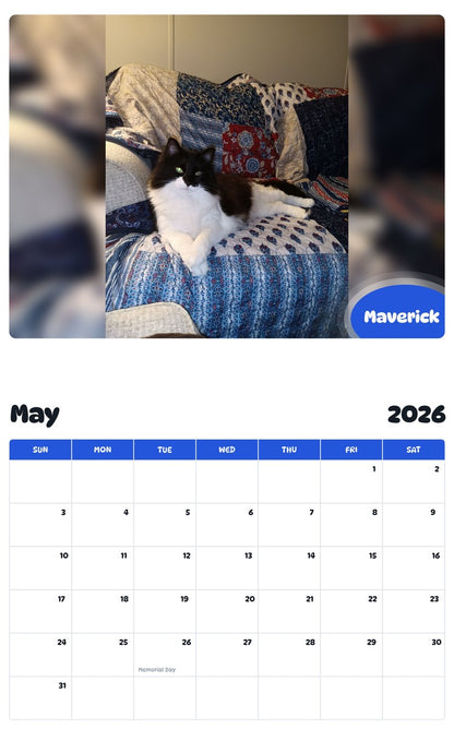 2026 - 2027 Maverick - Pawidols Pet Calendar