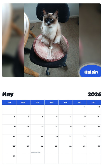2026 - 2027 Halsin - Pawidols Pet Calendar