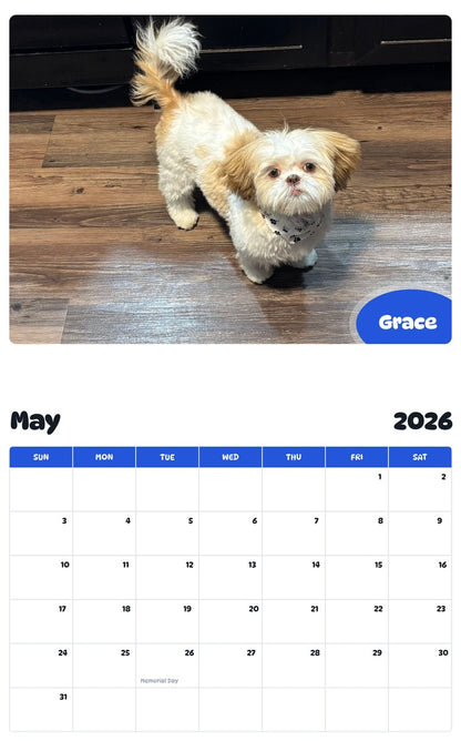 2026 - 2027 Grace - Pawidols Pet Calendar
