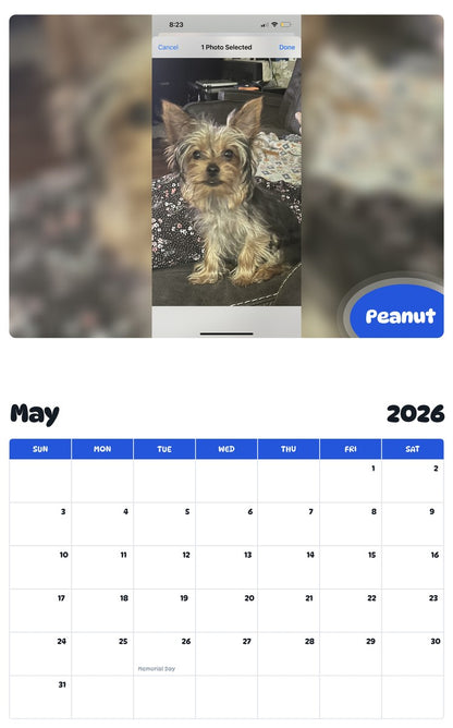 2026 - 2027 Peanut - Pawidols Pet Calendar