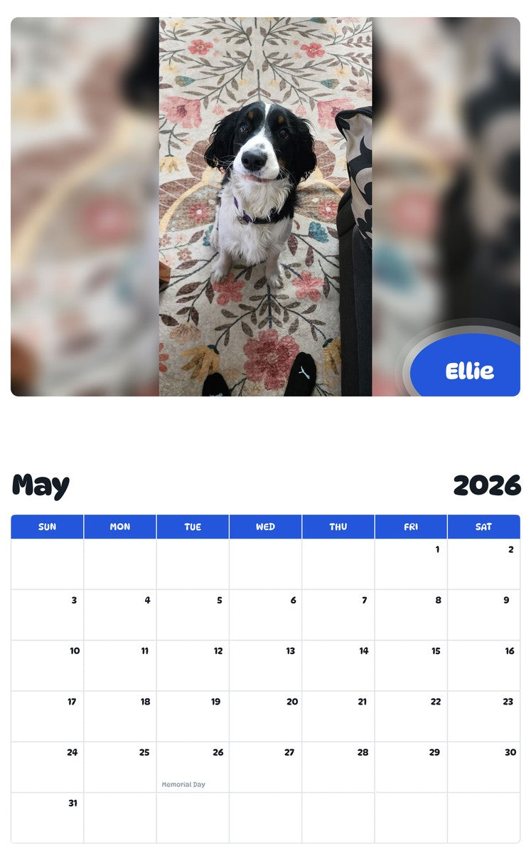 2026 - 2027 Ellie - Pawidols Pet Calendar