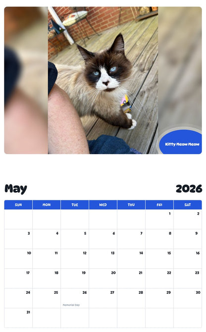 2026 - 2027 Kitty Meow Meow - Pawidols Pet Calendar