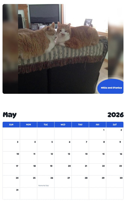 2026 - 2027 Willie and Stanley - Pawidols Pet Calendar