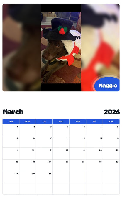 November 2025 - October 2026 Maggie - Pawidols Pet Calendar