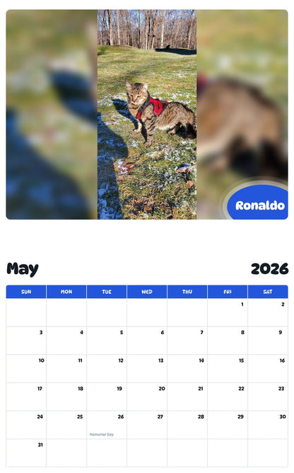 2026 - 2027 Ronaldo - Pawidols Pet Calendar
