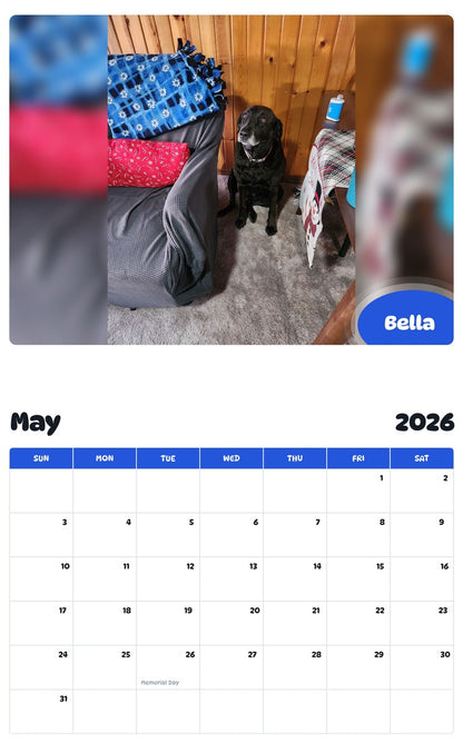 2026 - 2027 Bella - Pawidols Pet Calendar