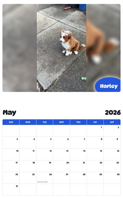 2026 - 2027 Harley - Pawidols Pet Calendar