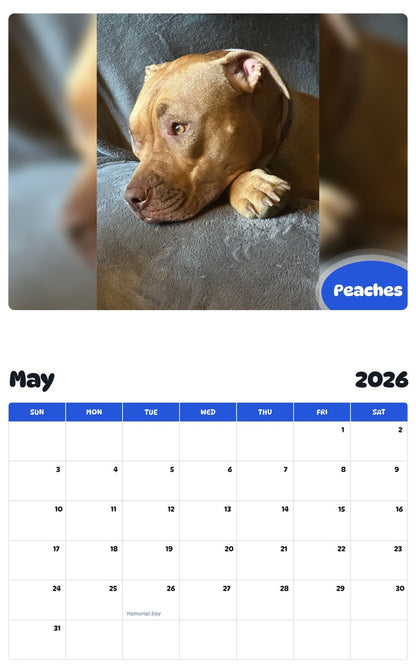 2026 - 2027 Peaches - Pawidols Pet Calendar