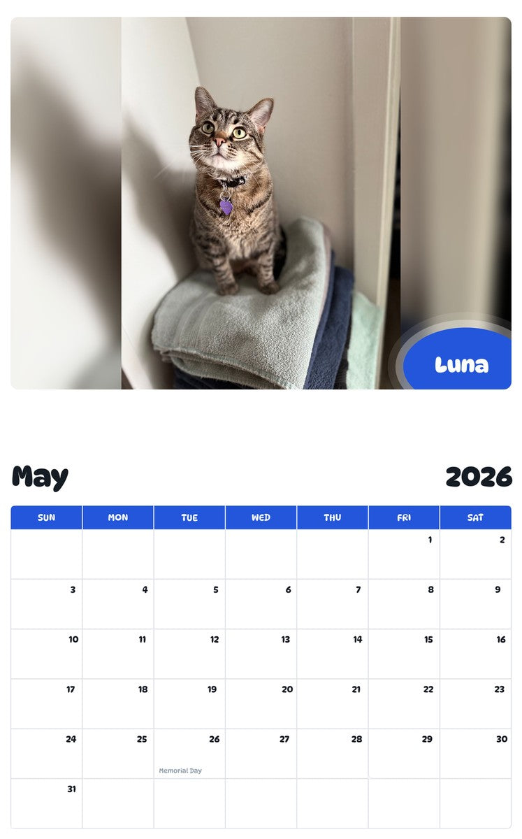 2026 - 2027 Luna - Pawidols Pet Calendar